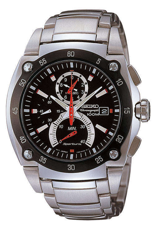 New SEIKO SPORTURA Retrograde Stainless Steel Chronograph Gents Watch