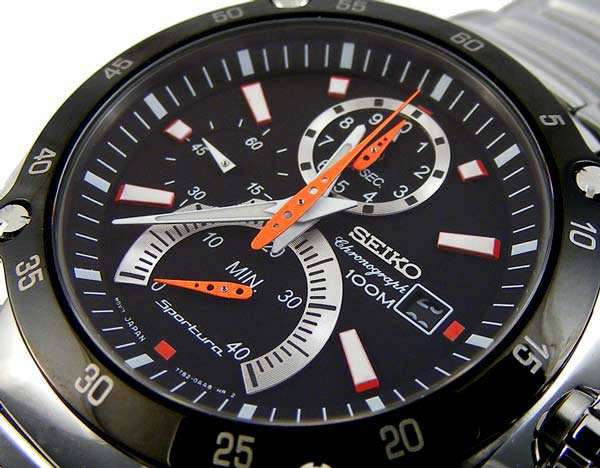 New SEIKO SPORTURA Retrograde Stainless Steel Chronograph Gents Watch