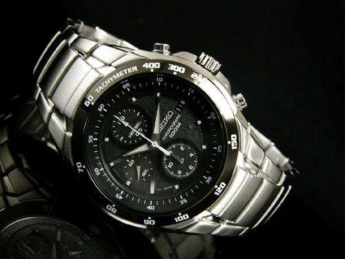 NEW SEIKO Daytona F1 Racer Gents Chronograph Watch"RARE GREY DIAL"