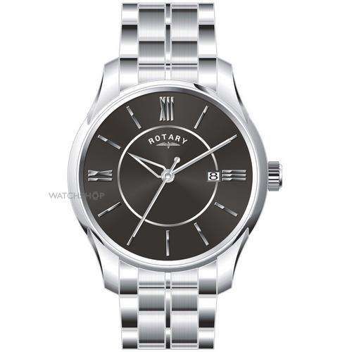 ROTARY Stainless Steel Black Dial Gents Watch*RARE ITEM*
