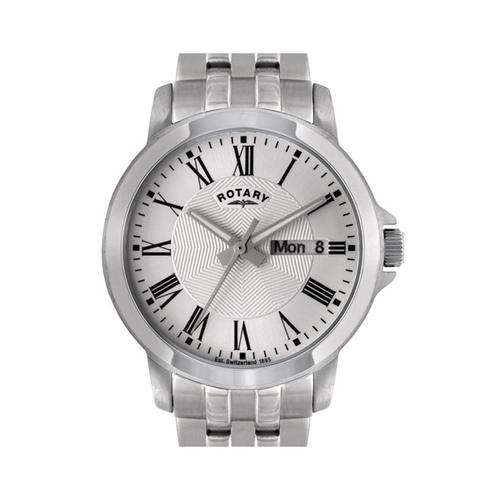 NEW MENS ROTARY WINDSOR Silver Plated Stainless Steel Watch*STUNNING ITEM*