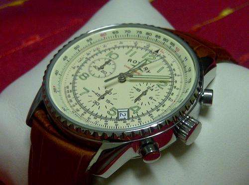 ROTARY Chronograph Aviator Pilot Gents Cream Dial Watch*GREAT VALUE FOR MONEY!!!*