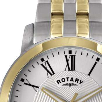 NEW MENS ROTARY WINDSOR Two-Tone Stainless Steel Watch*LIFETIME GUARANTEE!!!*