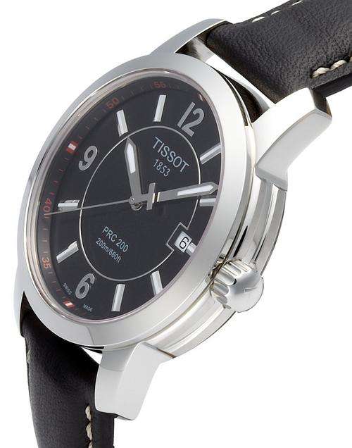 TISSOT PRC 200 Gents Black Leather Sports Watch(T0144101605700)