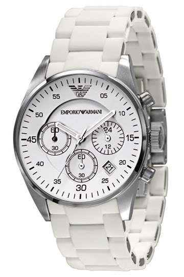 *NEW* EMPORIO ARMANI White Ladies Chronograph Watch**NEW ARRIVAL**