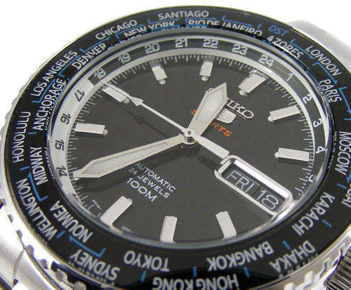 New SEIKO 5 Sports(24 Jewels)Automatic World Time Gents Watch"STUNNING COLLECTORS ITEM!!"