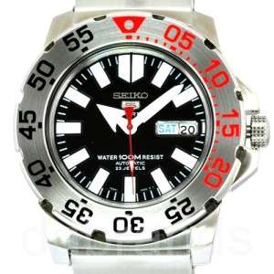New SEIKO 5 Automatic "Black Monster" 21 Jewels Stainless Steel Gents Watch"EXTREMELY RARE!!!""