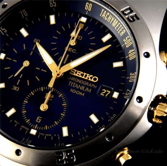 New SEIKO (FULL TITANIUM)*SND451* Chronograph Gents Watch"SUPER LIGHT AND TOUGH!!"