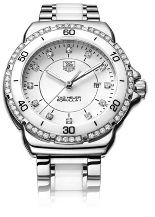 *NEW* Tag Heuer Formula 1 White Diamond Dial Steel and Ceramic Ladies Watch**WAH1313.BA0868**