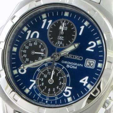 New SEIKO Chronograph Sports **Marine Blue** Gents Watch"GREAT VALUE!!!""
