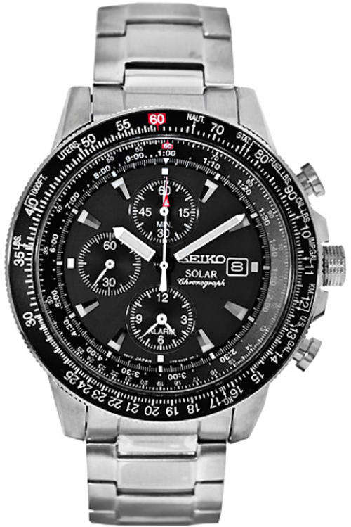 New SEIKO SOLAR (Latest V172 Movement) Flightmaster Chronograph Gents Watch*HIGH END SEIKO!!