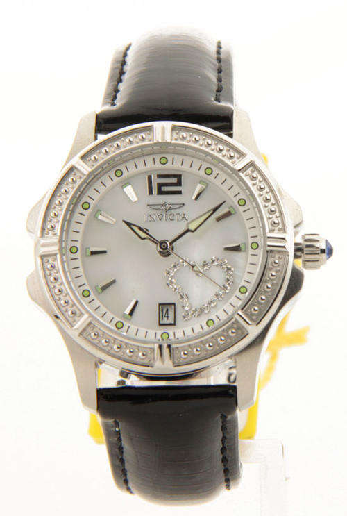 *NEW* INVICTA *WILDFLOWER* Mother of Pearl White Dial(CRYSTAL HEART) Watch*WOW*