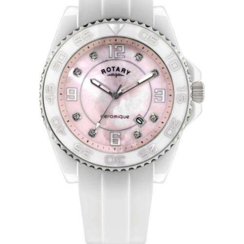 *NEW* ROTARY Ceramique "Mother-of-Pearl Dial" Ladies Watch(LIFETIME GUARANTEE)