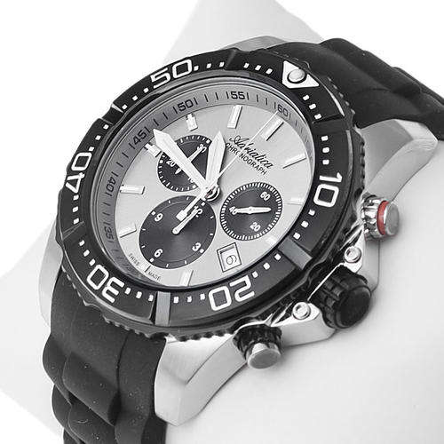 ADRIATICA Black Rubber Strap Chronograph Gents Sports Watch*100% SWISS MADE!!*