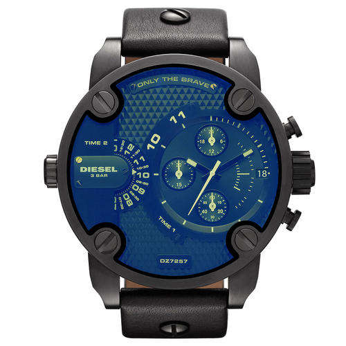 New DIESEL (LITTLE DADDY) Black Leather Chronograph Gents Watch ** MADNESS SALE!!**
