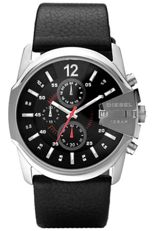DIESEL Master CHIEF Black Leather Chronograph Gents Watch ** MADNESS SALE!!**