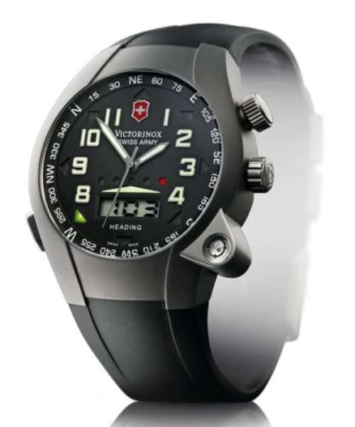 Victorinox Swiss Army ST 5000 L Digital Compass Black Dial Rubber Strap Men's Watch