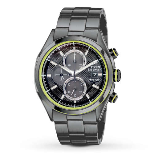 New Citizen Eco-Drive AR 2.0 Ion Plated Chronograph Gents Watch"NO MORE BATTERIES EVER!"