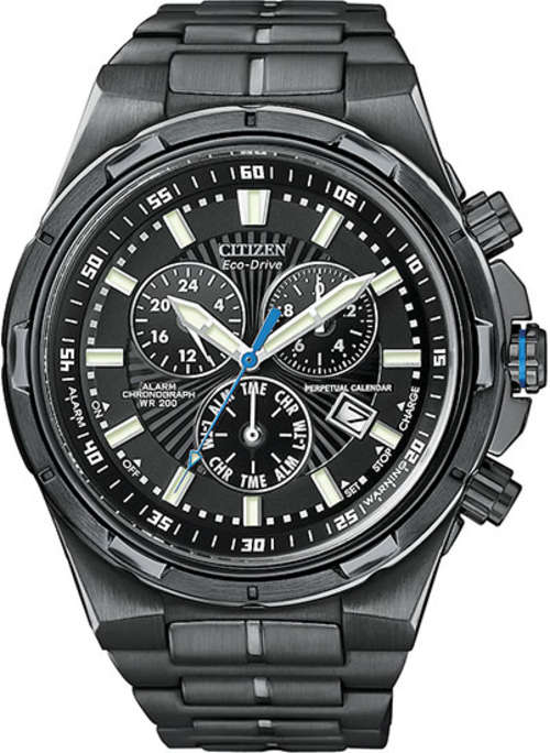New Citizen Eco-Drive Black Perpetual Calendar Gents Watch"NO MORE BATTERIES EVER!"