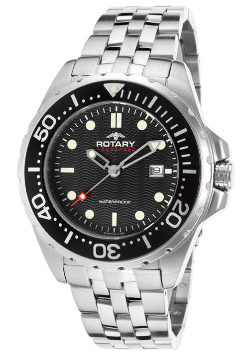 ROTARY Aquaspeed Black Dial Gents Quartz Watch"TOP BRAND ITEM!!"
