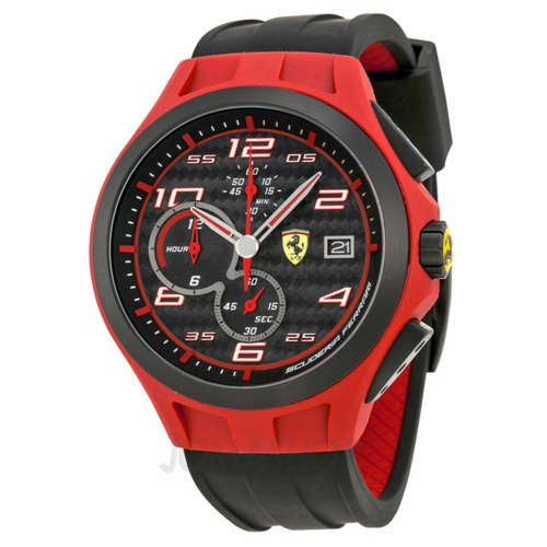SCUDERIA FERRARI Laptime Carbon Fibre Dial Chronograph Gents Watch "TOP RATED ITEM!!"