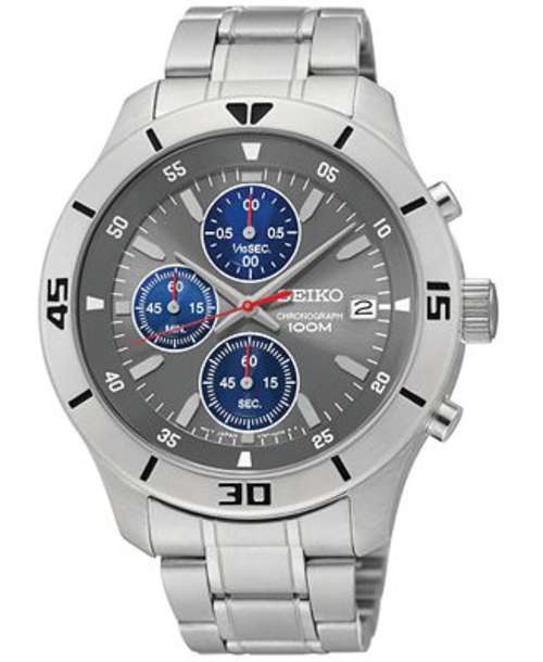 New SEIKO Grey Dial Chronograph Quartz Gents Watch"2014-NEW RELEASE!!!"