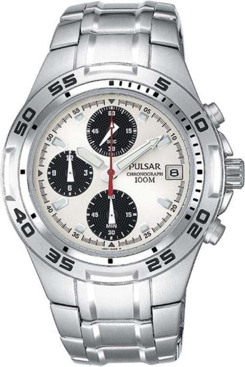 New PULSAR (by SEIKO)  Black & White Chronograph Gents Watch "STUNNING ITEM!"