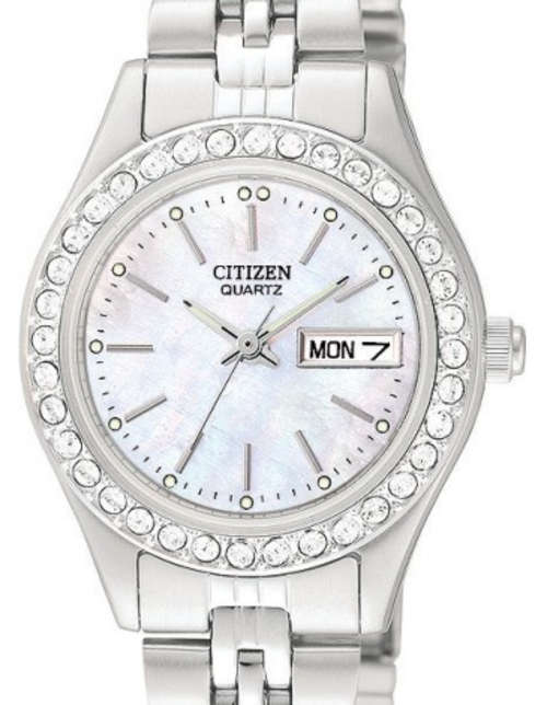 CITIZEN Classic Mother-of Pearl-Dial Day/Date Ladies Quartz Dress Watch"GREAT WATCH,GREAT VALUE!!"