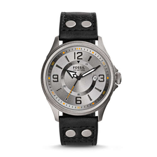 FOSSIL Recruiter Black Leather Gents Quartz Dress Watch**LATEST RELEASE!!**