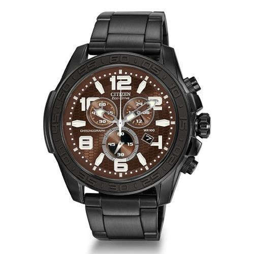 CITIZEN Eco Drive Black Ion-Plated Chronograph Gents Watch"TOP RATED!!"
