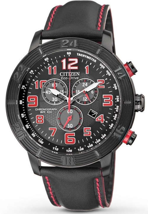 CITIZEN Eco Drive GT 3.0 Chronograph Black Leather Gents Watch"NO MORE BATTERIES EVER!!"