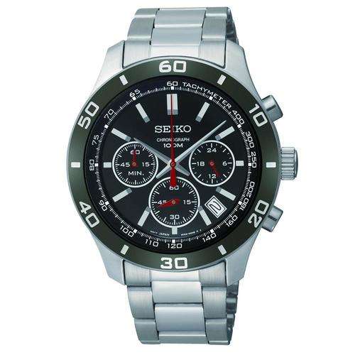 Latest SEIKO Chronograph Black Dial Tachymeter Gents Quartz Watch(GREAT WATCH-EVEN BETTER PRICE!!!)