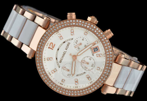 MICHAEL KORS Parker Rosegold Chronograph Ladies Dress Watch"HOT NEW ITEM!!!"
