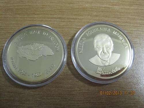 **MANDELA ROBBEN ISLAND COIN**GOLD PLATED**