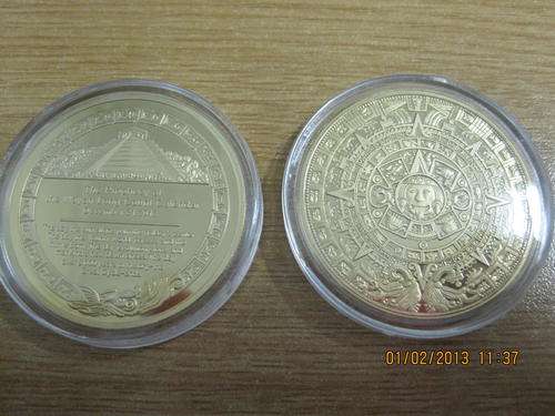 **MAYAN CALENDER ON A MEDALLION**GOLD PLATED**