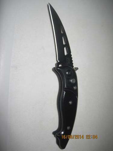 **POCKET KNIFE**BUTTON FLICK**BLACK**