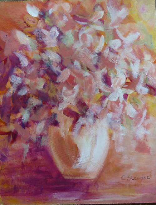 Cristine Steward Original!!!   Lovely  flower Painting!