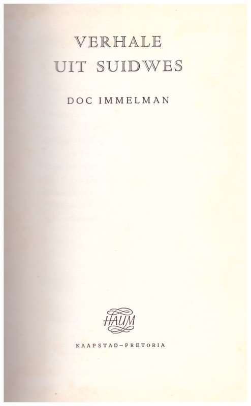 Verhale uit Suidwes deur Doc Immelman