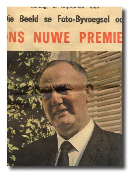 Die Beeld - Foto Byvoegsel oor ons nuwe premier adv John Vorster - Sondag 18 Sept 1966