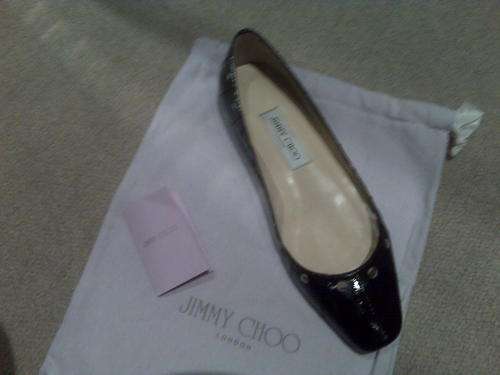 AUTHENTIC JIMMY CHOO BLACK BALLERINAS SIZE 39.5