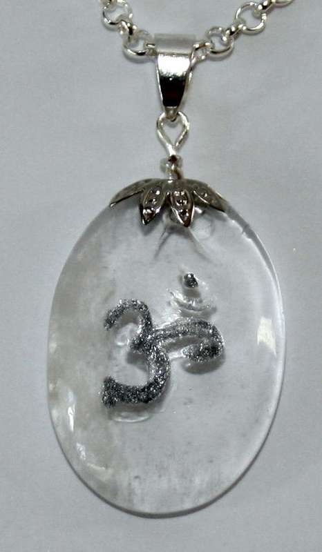 Clear Quartz Pendant & Ohm (with inclusions)
