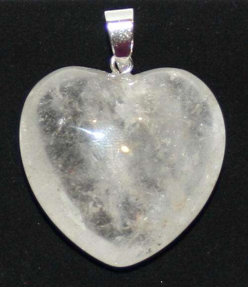 Clear Quartz Puff Heart Pendant