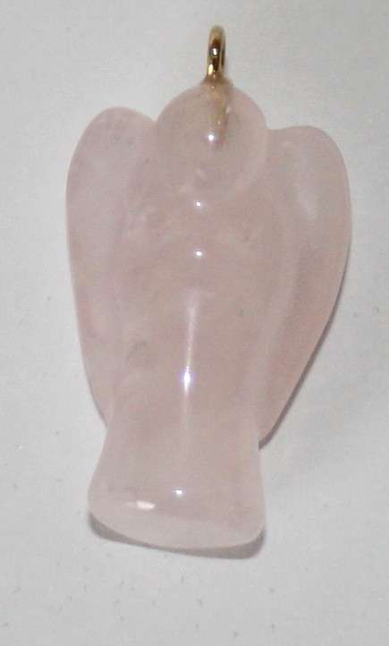 Rose Quartz Crystal Angel Pendant