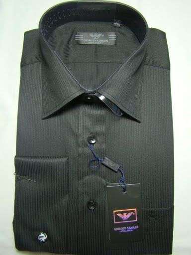 Giorgio Armani men's shirt size M black on cufflinks