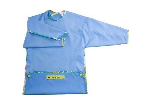 Busy Bib - Blue with Multi-Coloured Binding Size 3-4 years