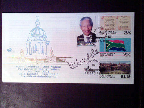 AUTHENTIC 1994 PRESIDENT NELSON MANDELA SIGNED FDC  6.3b