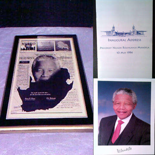 The Metro Herald Newspaper Front Page + a official Inaugural Address programme + a signed photo !!!!