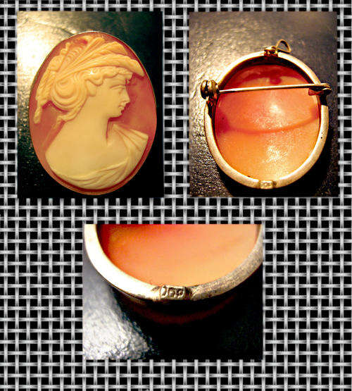 VINTAGE  VICTORIAN SHELL CAMEO BROOCH