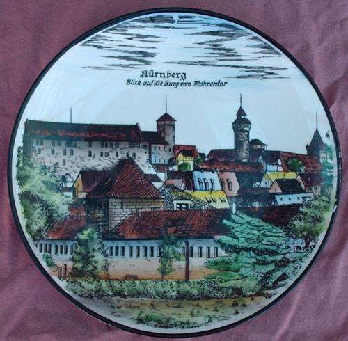 NÃ¼rnberg Wall Plate "Blick auf die Burg vom Mohrentor" - "View of the Castle of mohrentor" 1960s