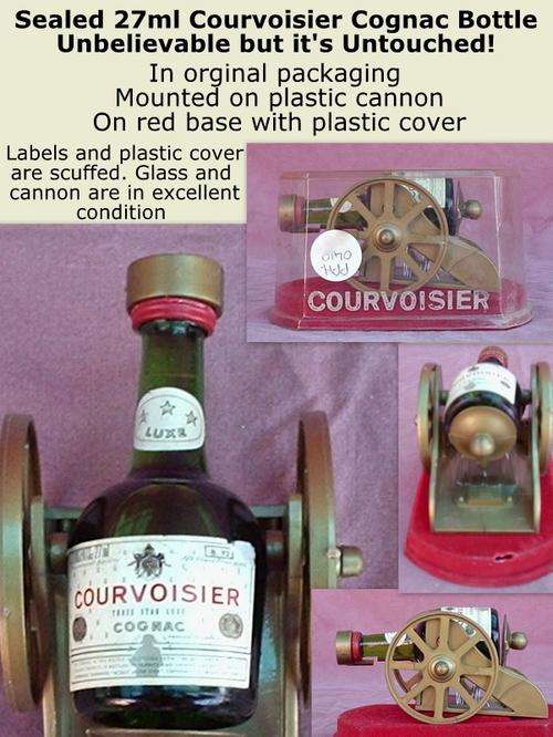 sealed 27ml courvoisier cognag miniature cannon unopened 